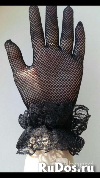 Перчатки новые женские черные сетка кружева стретч 42 44 46 м s а изображение 7