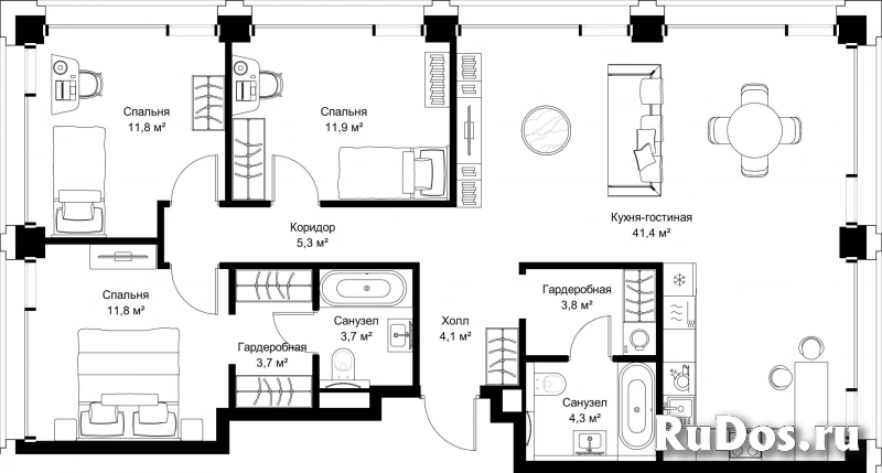 Продам 3 комнатную квартиру 101.8 м2 фотка