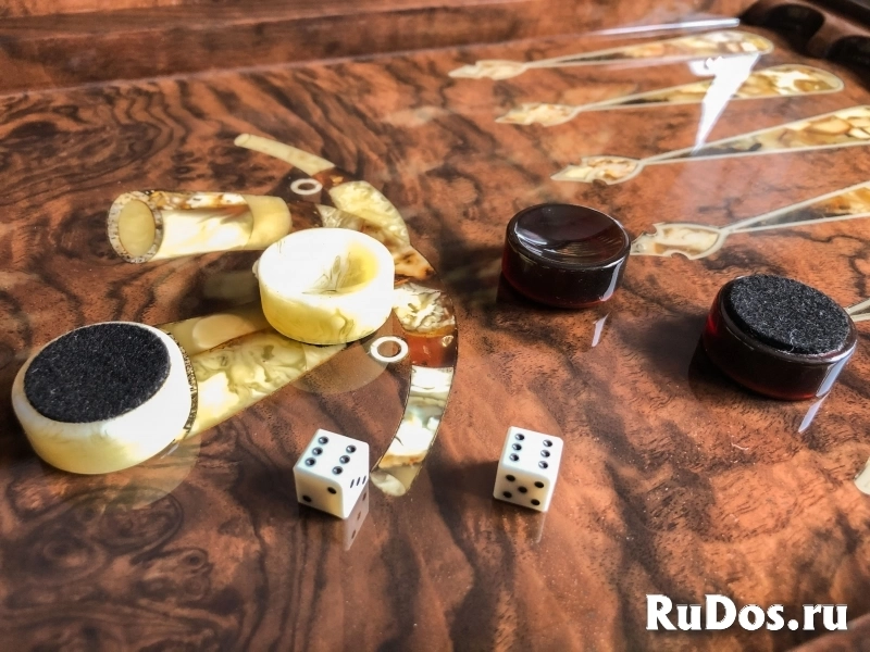 Нарды янтарные охотничьи изображение 5