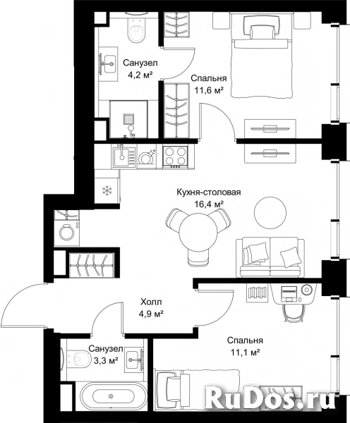 Продам 2 комнатную квартиру 52.9 м2 фотка