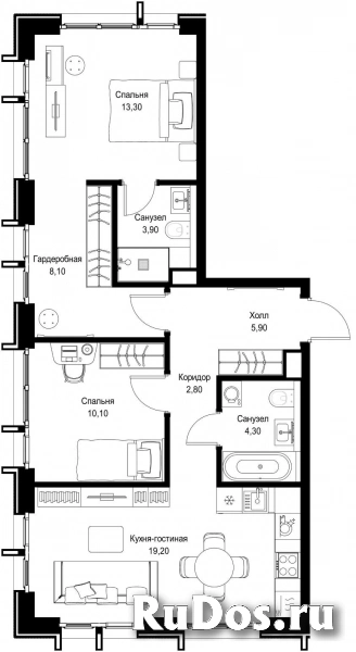 Продам 2 комнатную квартиру 67.6 м2 фотка