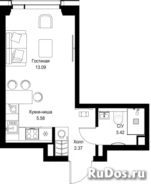 Продам 1 комнатную квартиру 24.46 м2 фотка