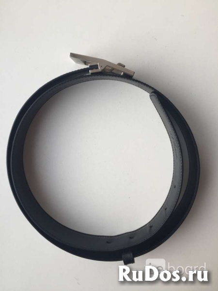 Ремень мужской dupont франция кожа черный кожаный металл под плат изображение 3