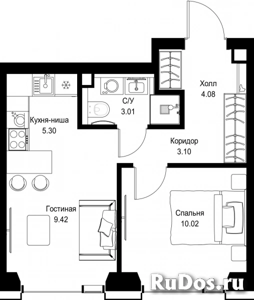 Продам 1 комнатную квартиру 34.93 м2 фотка