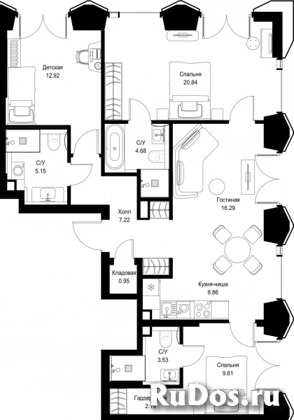 Продам 3 комнатную квартиру 92.24 м2 фотка
