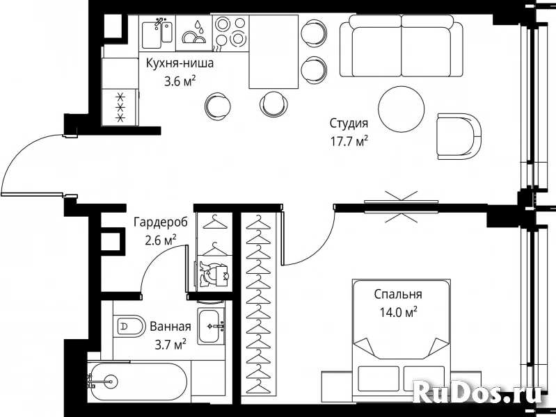 Продам 1 комнатную квартиру 41.6 м2 фотка
