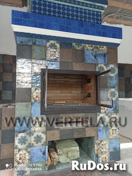 Встраиваемый многоуровневый вертел в камин и комплекс барбекю фотка