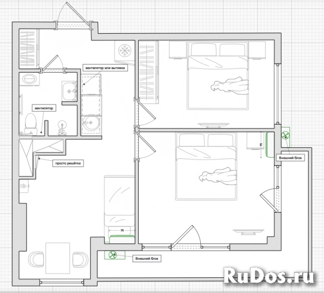 Апартаменты Рай 55 у моря 700 м. изображение 12