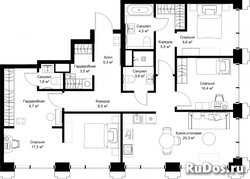 Продам 3 комнатную квартиру 100.2 м2 фотка