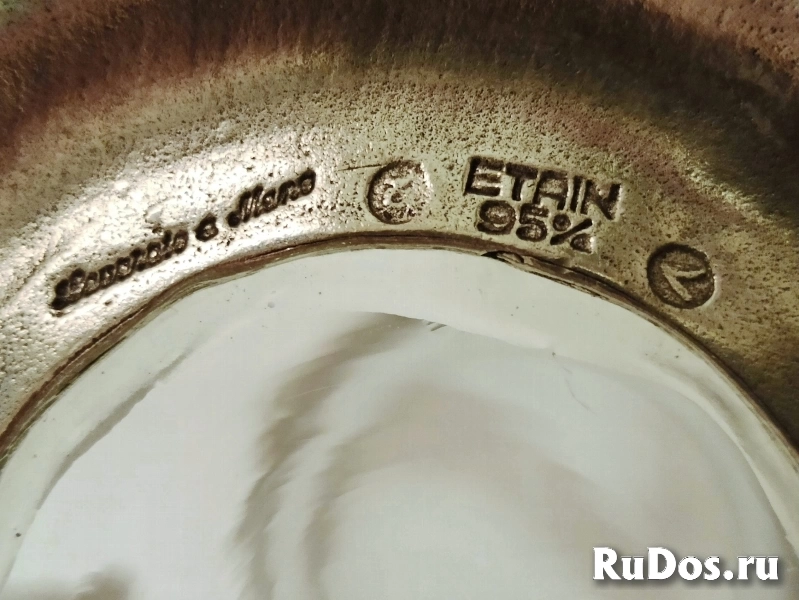 Ваза винтажная с оловянными розами, редкая изображение 12