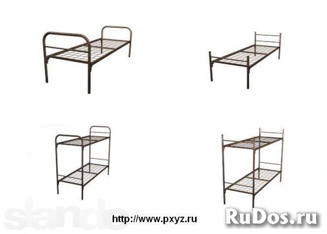 Прочные двухъярусные кровати металлические с ДСП спинками фотка