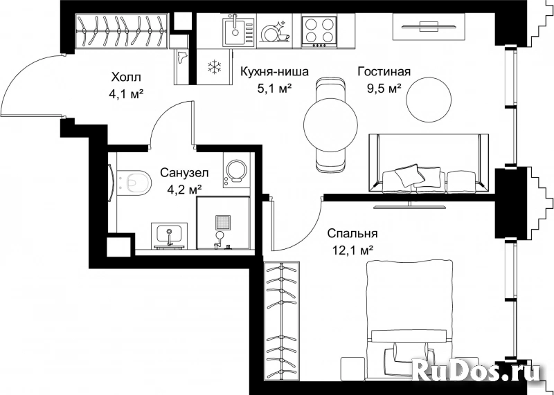Продам 1 комнатную квартиру 35 м2 фотка
