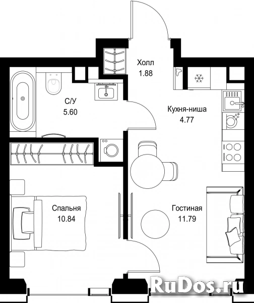 Продам 1 комнатную квартиру 34.88 м2 фотка
