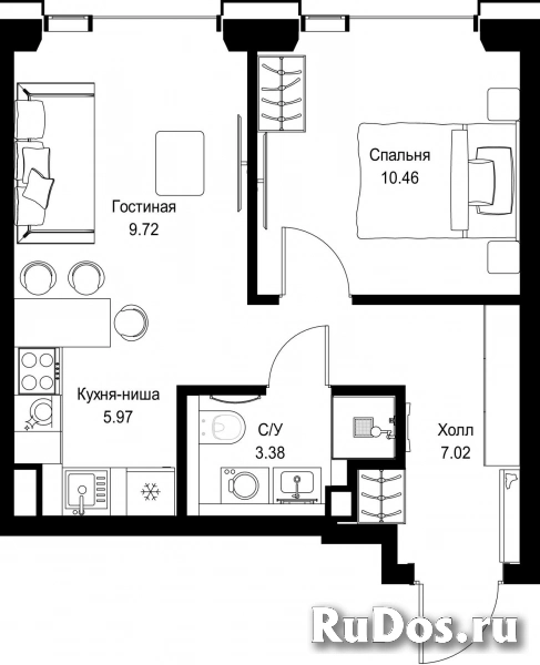 Продам 1 комнатную квартиру 36.55 м2 фотка