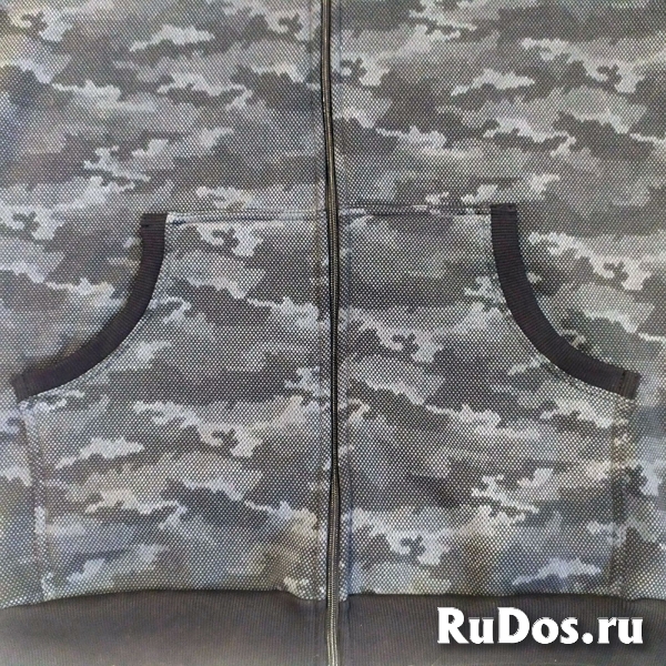 Толстовка большого размера мужская 100% хлопок с меховым начесом изображение 7