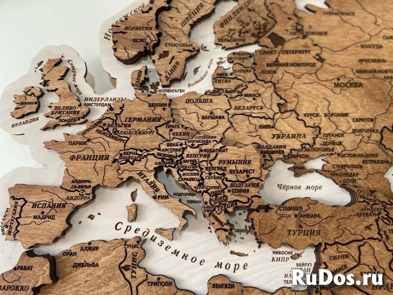 Карта мира на стену, карта мира из дерева, панно изображение 7