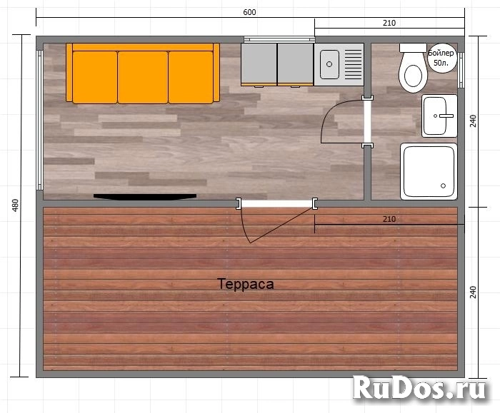 Модульный дачный дом 28 м2 с верандой. фотка