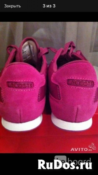 Кроссовки кеды новые lacoste 39 размер замша текстиль цвет розовы изображение 11