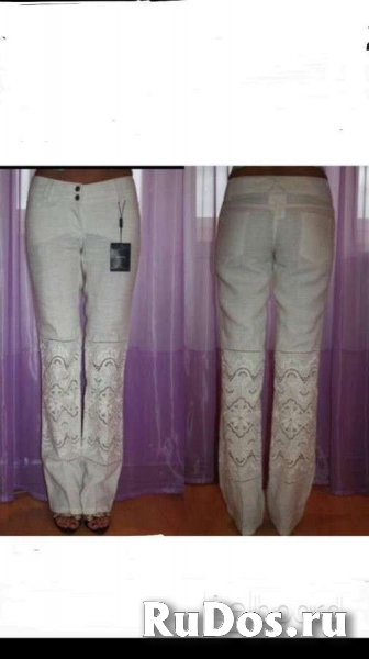 Брюки лён новые dolce&gabbana италия м 46 клёш под джинсы женские фото