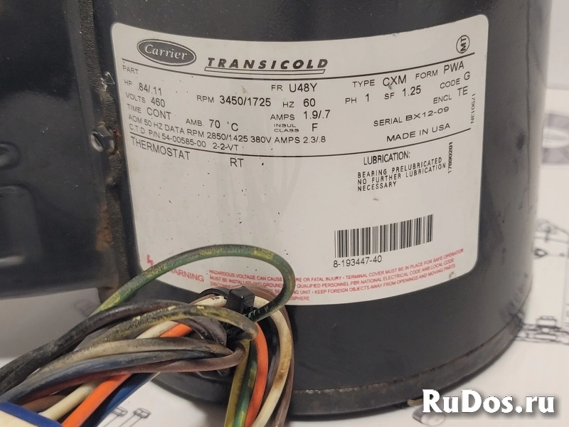 Двигатель вентилятора испарителя (54-00585-20) Carrier изображение 4