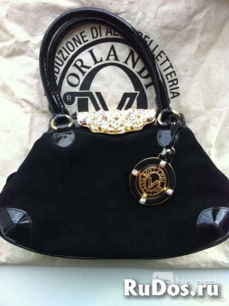 Сумка новая valentino orlandi италия черная замша стразы сваровск фото