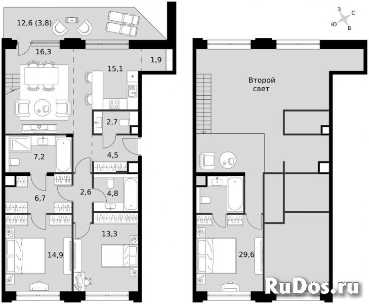 Продам 3 комнатную квартиру 123.4 м2 фотка