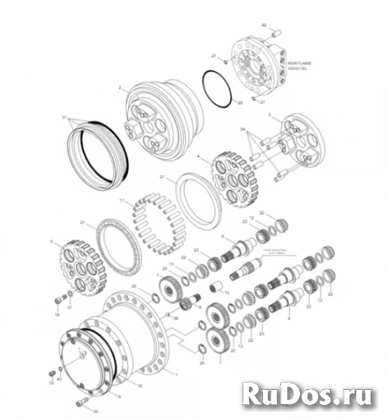 (31N7-40020, 31N7-40021BG) Редуктор хода Hyundai R250LC-7, в сборе с гидромотором фотка