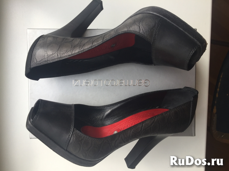 Туфли gianmarco lorenzi италия 39 размер кожа черные платформа 1с изображение 5