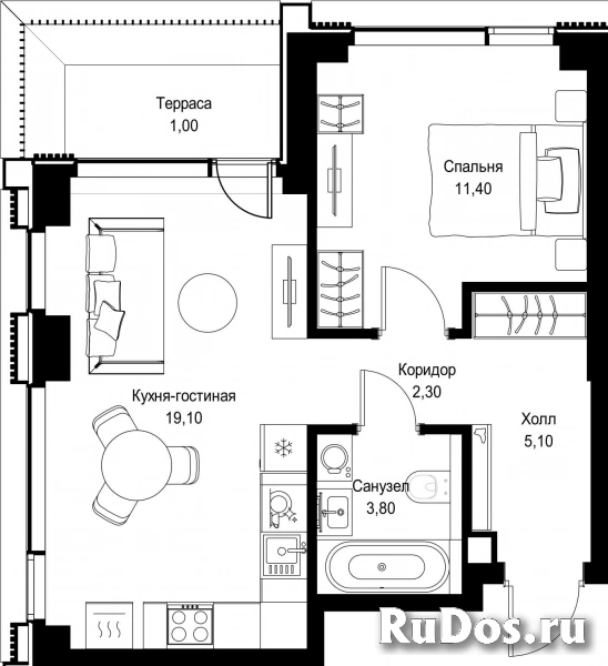 Продам 1 комнатную квартиру 42.7 м2 фотка