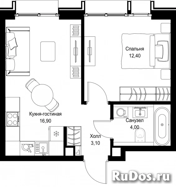 Продам 1 комнатную квартиру 36.4 м2 фотка