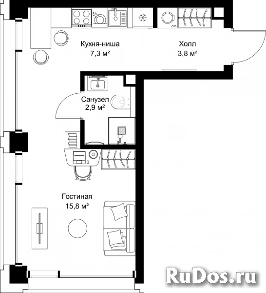 Продам 1 комнатную квартиру 29.8 м2 фотка