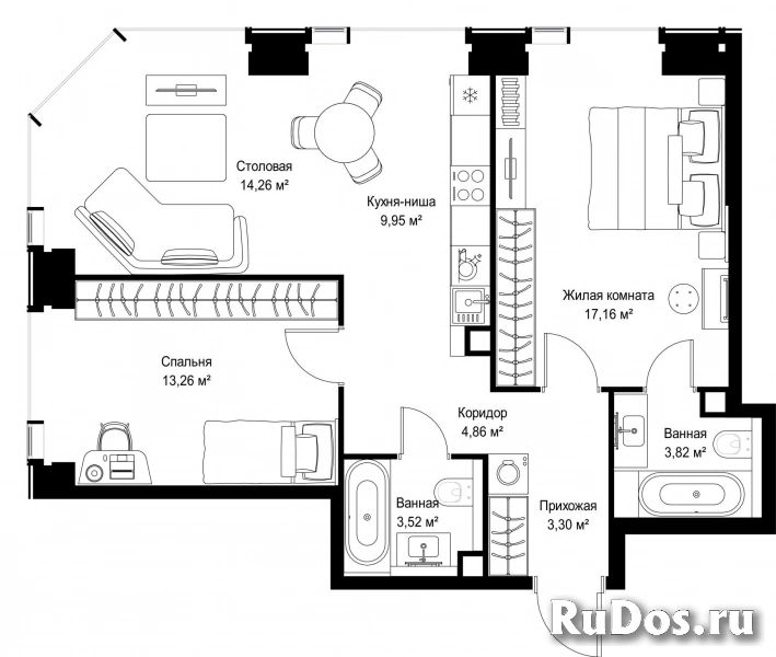 Продам 2 комнатную квартиру 70.13 м2 фотка