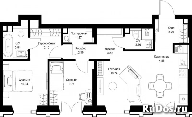 Продам 2 комнатную квартиру 67.66 м2 фотка