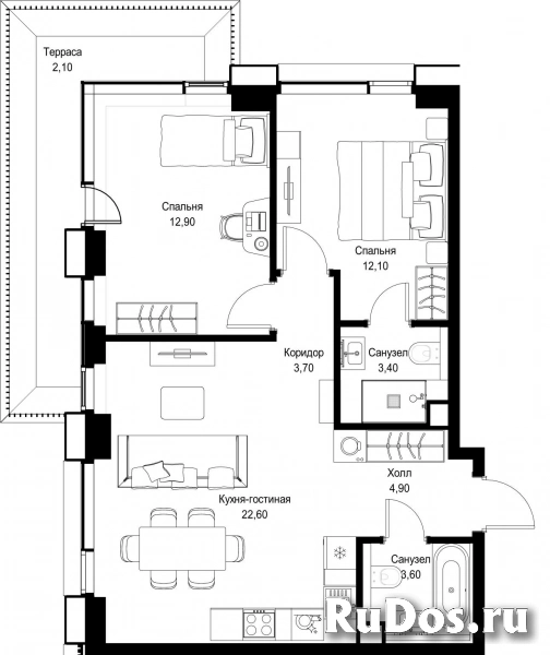 Продам 2 комнатную квартиру 65.3 м2 фотка