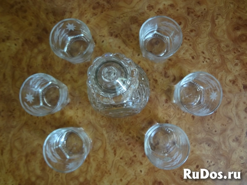 Штоф со стопками Гусь Хрустального завода изображение 4