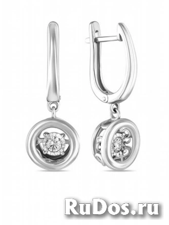 Продам серьги в белом цвете золота с природными бриллиантами фото