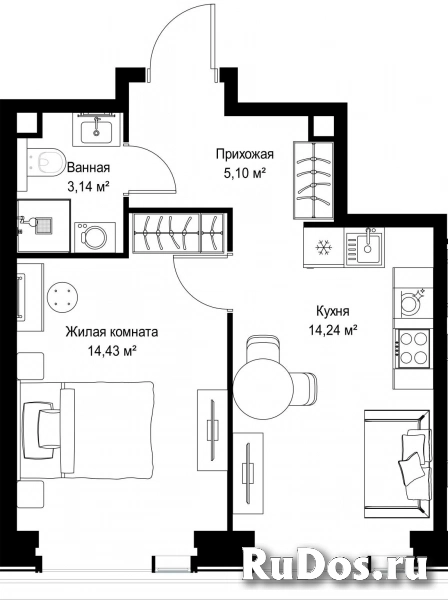 Продам 1 комнатную квартиру 36.91 м2 фотка