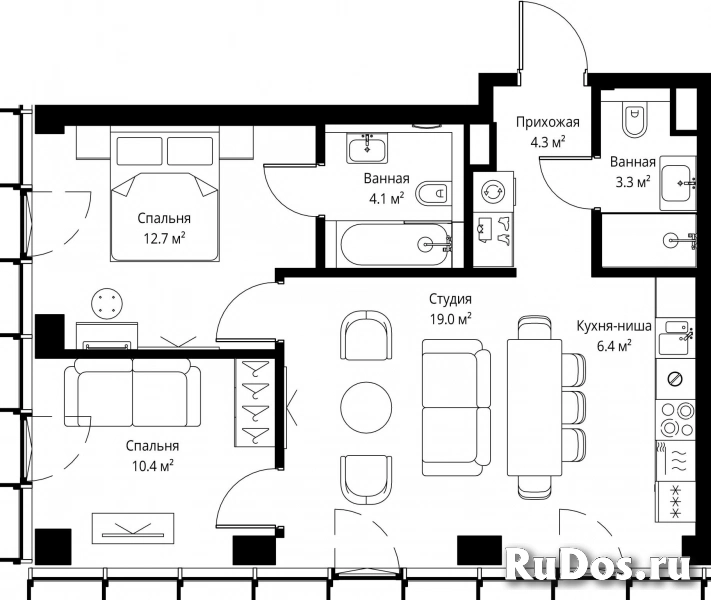 Продам 2 комнатную квартиру 60.2 м2 фотка