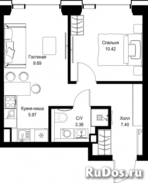 Продам 1 комнатную квартиру 36.86 м2 фотка