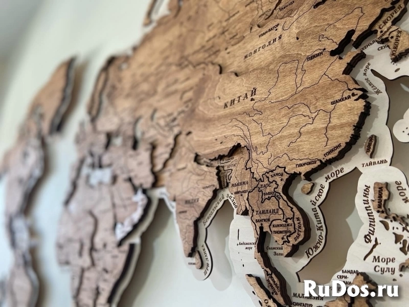 Карта мира на стену, карта мира из дерева, панно изображение 5