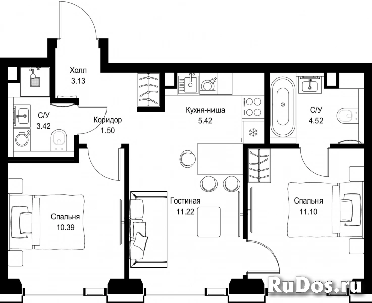 Продам 2 комнатную квартиру 50.7 м2 фотка