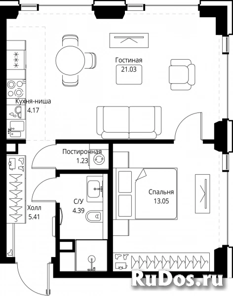 Продам 1 комнатную квартиру 49.28 м2 фотка