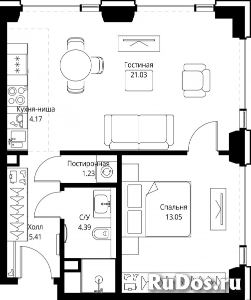 Продам 1 комнатную квартиру 49.28 м2 фотка