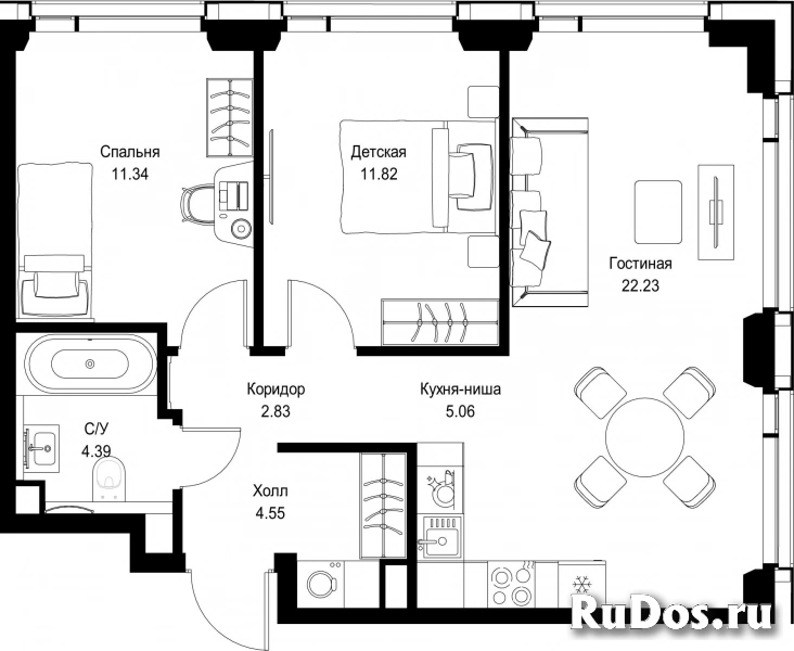 Продам 2 комнатную квартиру 62.22 м2 фотка