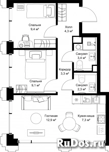 Продам 2 комнатную квартиру 52 м2 фотка