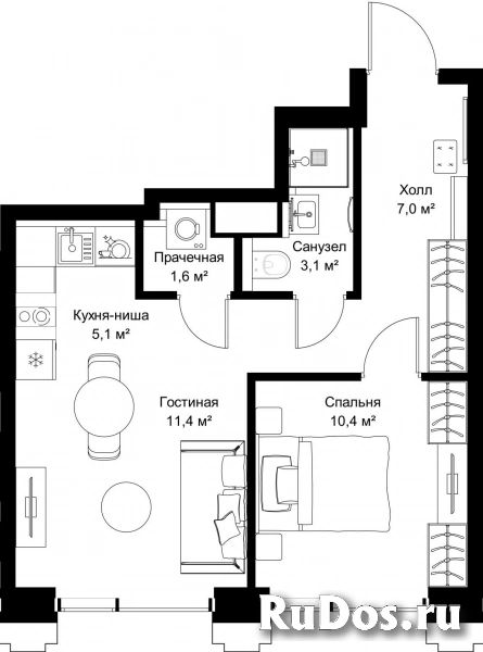 Продам 1 комнатную квартиру 41.8 м2 фотка