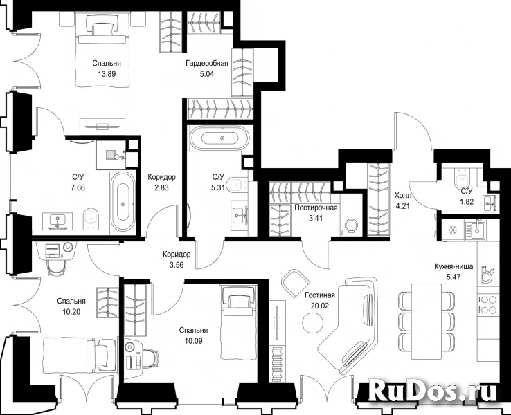 Продам 3 комнатную квартиру 94.44 м2 фотка