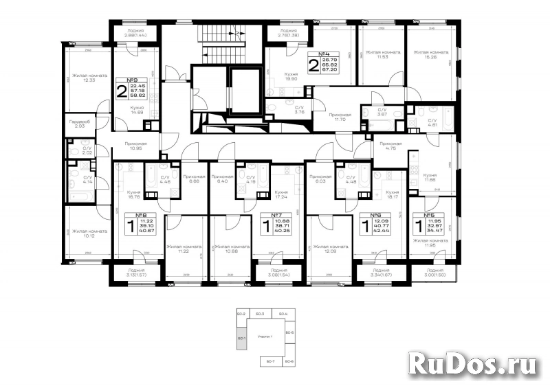Продам 2 комнатную квартиру 58.62 м2 изображение 9