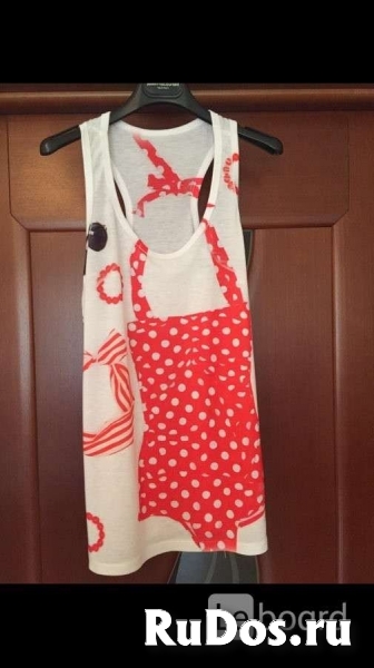 Майка топ новая италия 44 46 м белая рисунок принт купальник оран фото