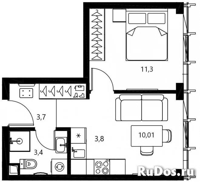 Продам 1 комнатную квартиру 32.27 м2 фотка